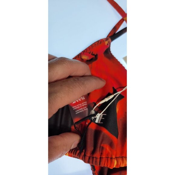 SAME Los Angeles Swim Bikini Set 2Pc Triangke Top High Weist Bottom Floral L - Picture 5 of 5